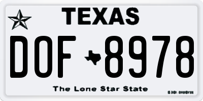 TX license plate DOF8978