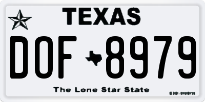 TX license plate DOF8979