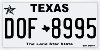 TX license plate DOF8995