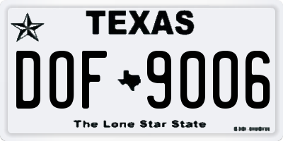 TX license plate DOF9006