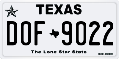 TX license plate DOF9022