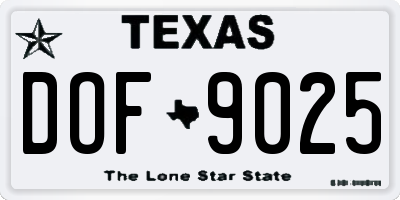 TX license plate DOF9025