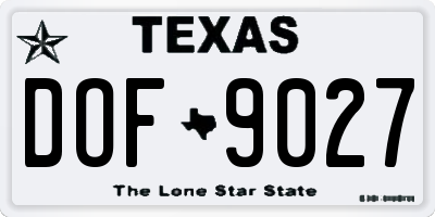 TX license plate DOF9027