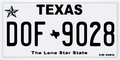 TX license plate DOF9028