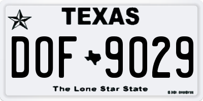 TX license plate DOF9029