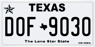 TX license plate DOF9030