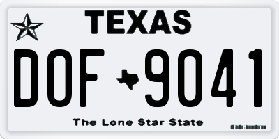 TX license plate DOF9041