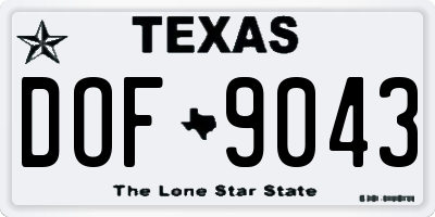 TX license plate DOF9043