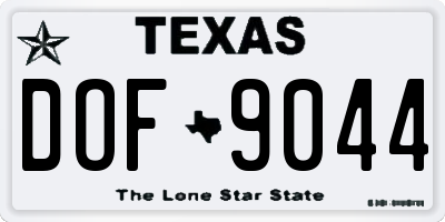 TX license plate DOF9044