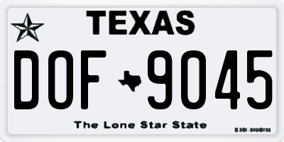 TX license plate DOF9045