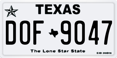 TX license plate DOF9047