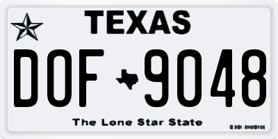 TX license plate DOF9048