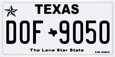 TX license plate DOF9050