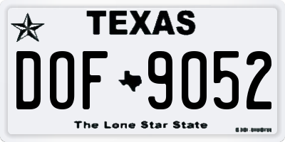 TX license plate DOF9052