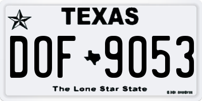 TX license plate DOF9053