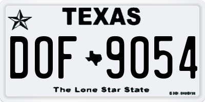 TX license plate DOF9054