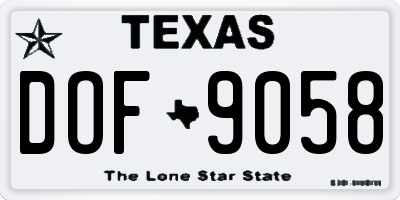 TX license plate DOF9058