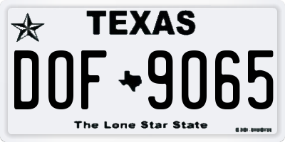 TX license plate DOF9065
