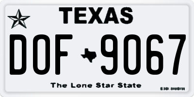 TX license plate DOF9067