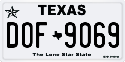 TX license plate DOF9069