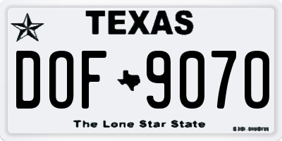 TX license plate DOF9070