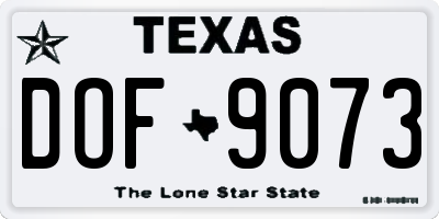 TX license plate DOF9073