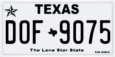TX license plate DOF9075