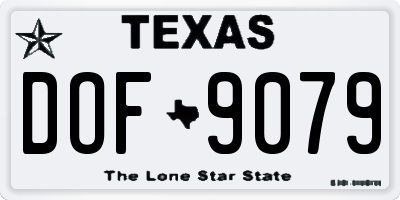 TX license plate DOF9079