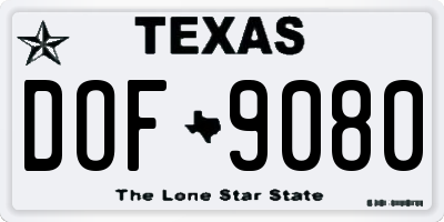 TX license plate DOF9080