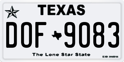 TX license plate DOF9083