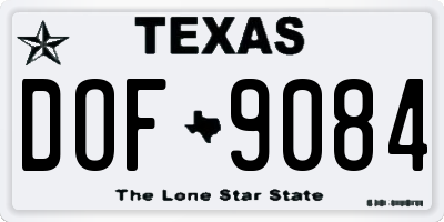 TX license plate DOF9084