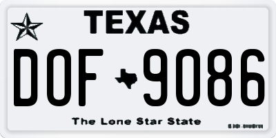 TX license plate DOF9086