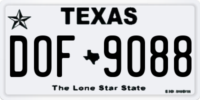 TX license plate DOF9088