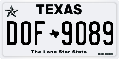 TX license plate DOF9089