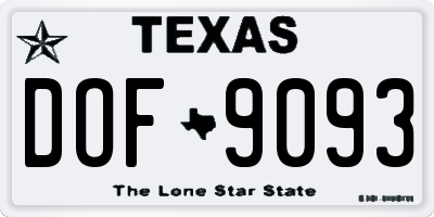TX license plate DOF9093
