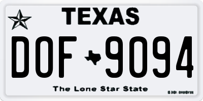 TX license plate DOF9094