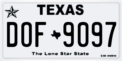 TX license plate DOF9097