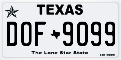 TX license plate DOF9099