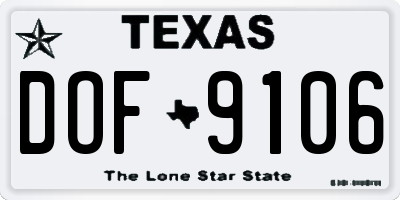TX license plate DOF9106