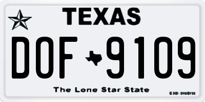 TX license plate DOF9109