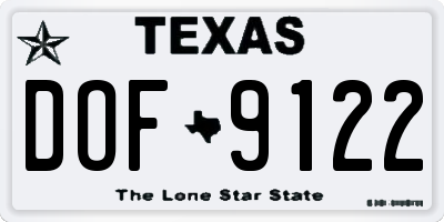 TX license plate DOF9122