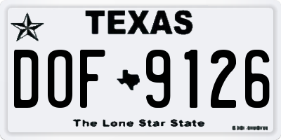TX license plate DOF9126