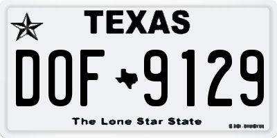 TX license plate DOF9129