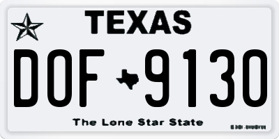 TX license plate DOF9130
