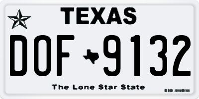 TX license plate DOF9132