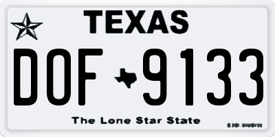 TX license plate DOF9133