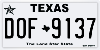 TX license plate DOF9137