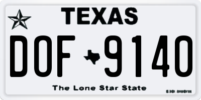 TX license plate DOF9140