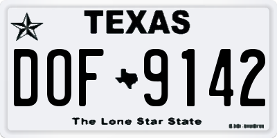 TX license plate DOF9142