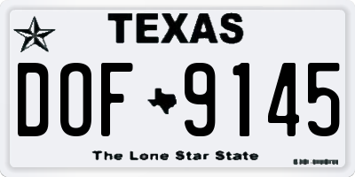 TX license plate DOF9145